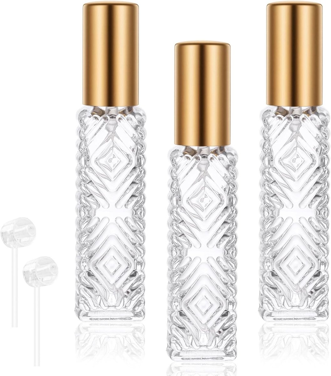 Herbruikbare parfumatomizers, 3 stuks 12ml lege sprayflessen, glazen parfumflessen voor dames en heren, ideaal voor onderweg en in handtas