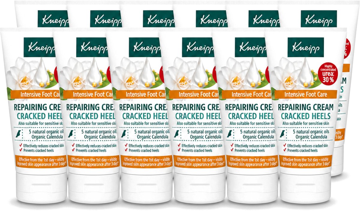 12 x Kneipp - Hielklovencrème - 30 % ureum - Geschikt voor diabetici - 50 ml - Voordeelverpakking - 12 stuks