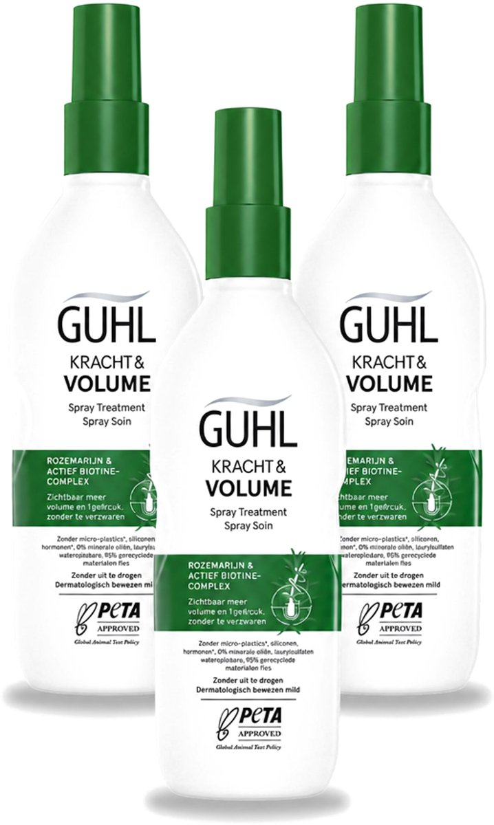 3 x Guhl – Spray Treatment – Kracht & Volume – 150 ml - Voordeelverpakking - 3 stuks