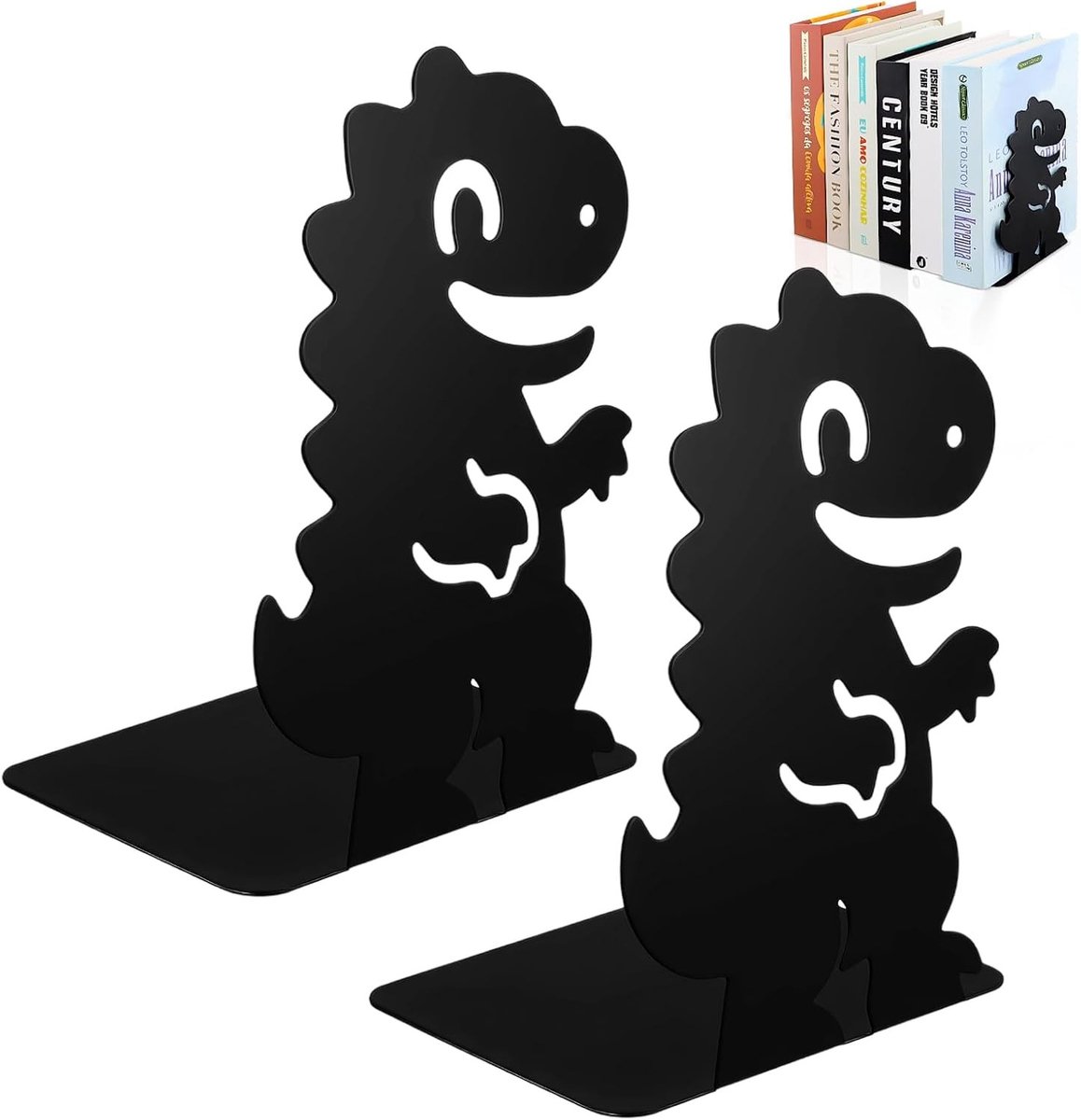 Dinosaur Boeksteunen Set van 2, Met Antislip Voetjes, Ideaal voor Kantoor, School en Thuisgebruik