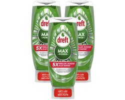 Dreft Max Power Anti-Lek - Multipack - Afwasmiddel - 1350ml (3x450ml)