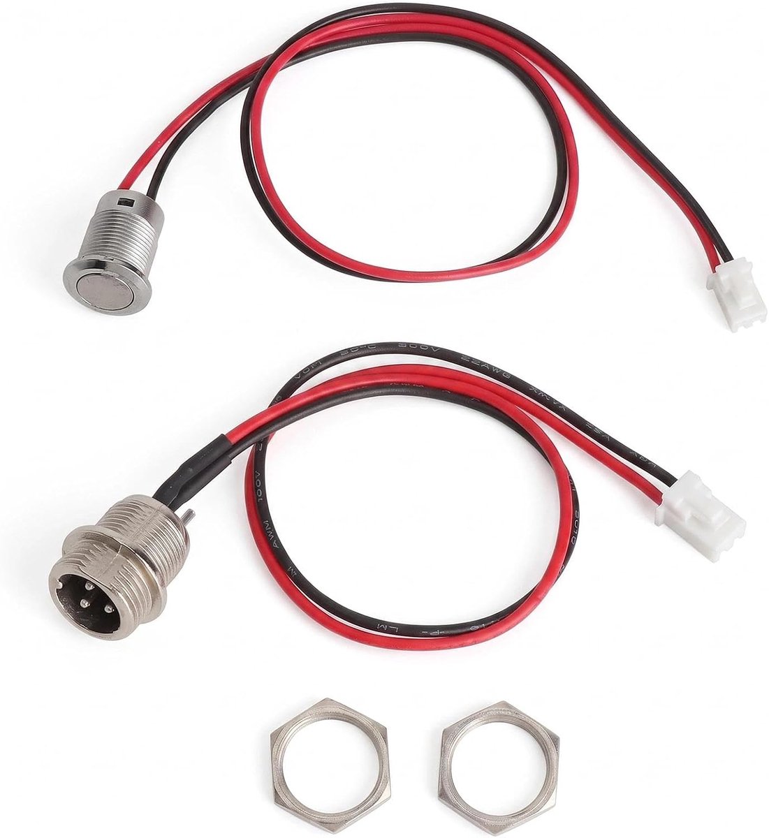 2 stuks 3-polige 2-aderige inline laadaansluitaansluiting hoverboard | Oplaadaansluiting voor elektrische step, stopcontact oplader, acculader, met aan/uit-schakelaar
