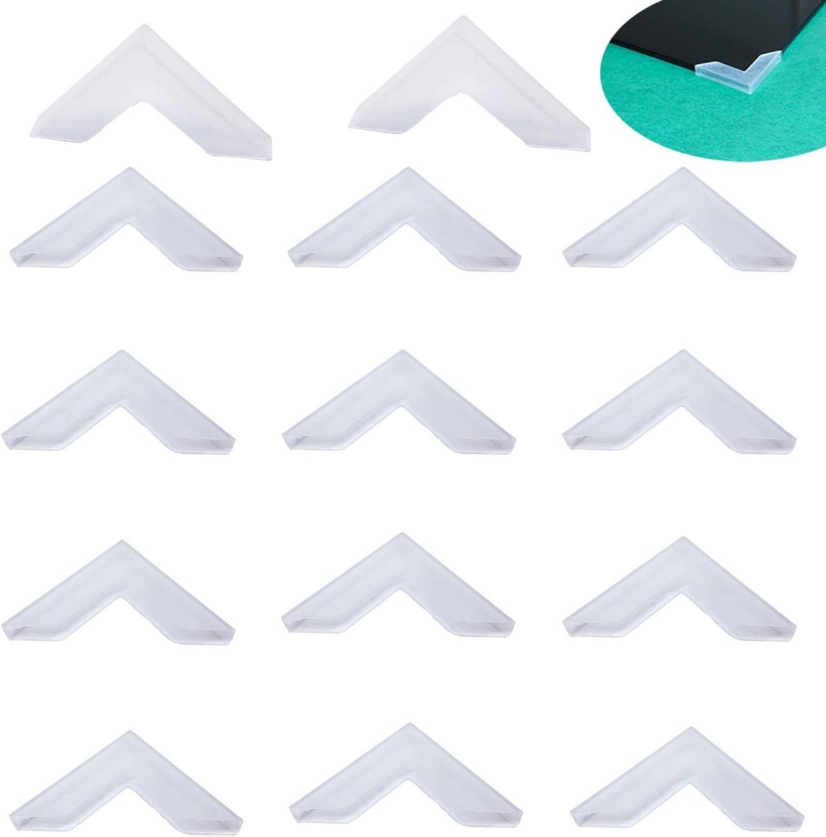 Hoekbeschermers van glas - 20-delige set hoekkussens voor tafel - Veiligheid en bescherming voor kinderen (6mm x 63mm)