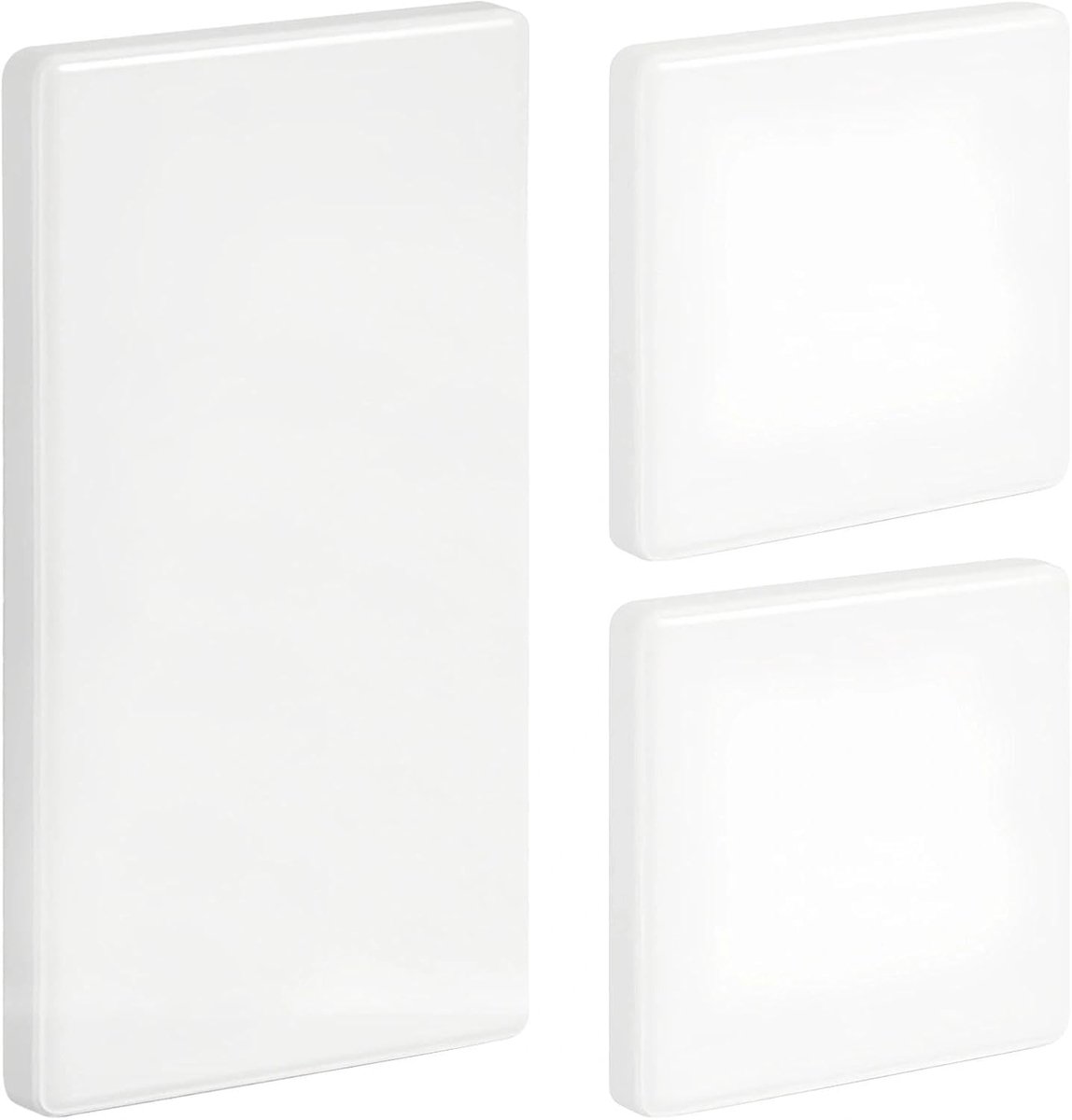 3 stuks blinde afdekking stopcontact, zelfklevend blinddeksel, stopcontact, witte blinde wandplaat, ABS-kunststof, inbouwafdekking, voor ongebruikte stopcontacten, wandopeningen