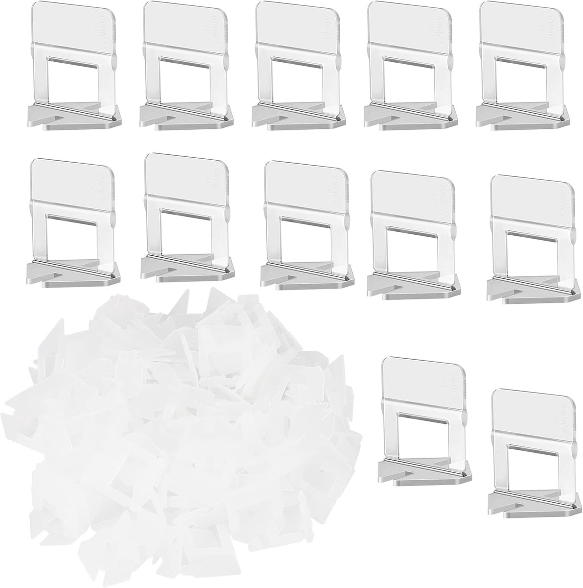 400 stuks, 1 mm, standaard nivelleringsysteem, tabjes, beschikbaar voor tegelleghulp, leghulp, afstandhouder, tegelnivelleringsysteem