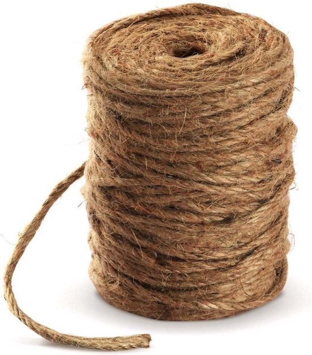 Natuurlijk Jute Koord 4 mm - 100 m - Jute Knutselsnoer voor Huishouden Tuin - Doe-het-zelf Kunsthandwerk Decoratie