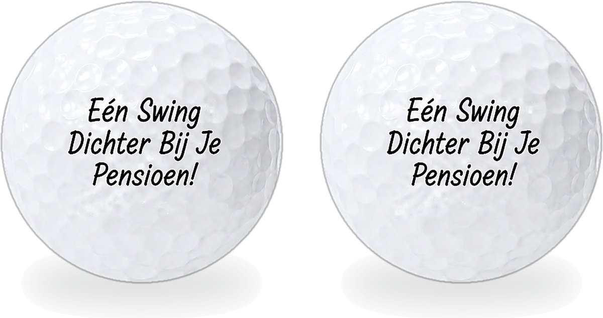 Golfballen Pensioen - Afscheid Golf Cadeau - 2 stuks - Wilson - Golfbal met Opdruk