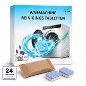Tablettes nettoyantes pour machine à laver - 24 pièces - Parfum lavande - Nettoyant pour machine à laver contre le calcaire, la saleté, les odeurs et la graisse - Tablettes de nettoyage pour machine à laver