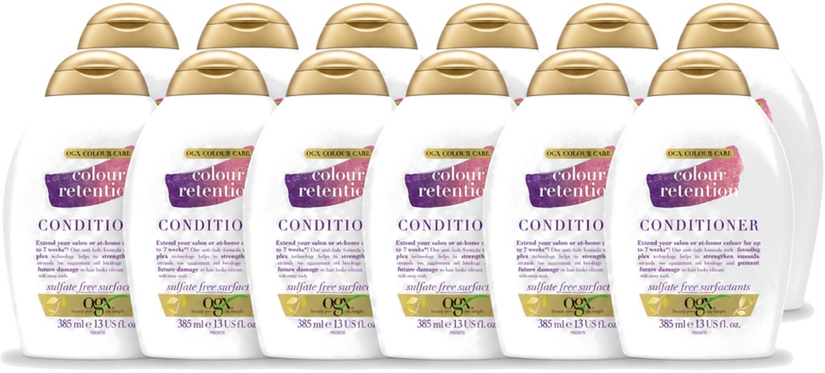 12 x OGX - Colour Retention - Conditioner - Voor Gekleurd Haar - 385 ml - Voordeelverpakking - 12 stuks
