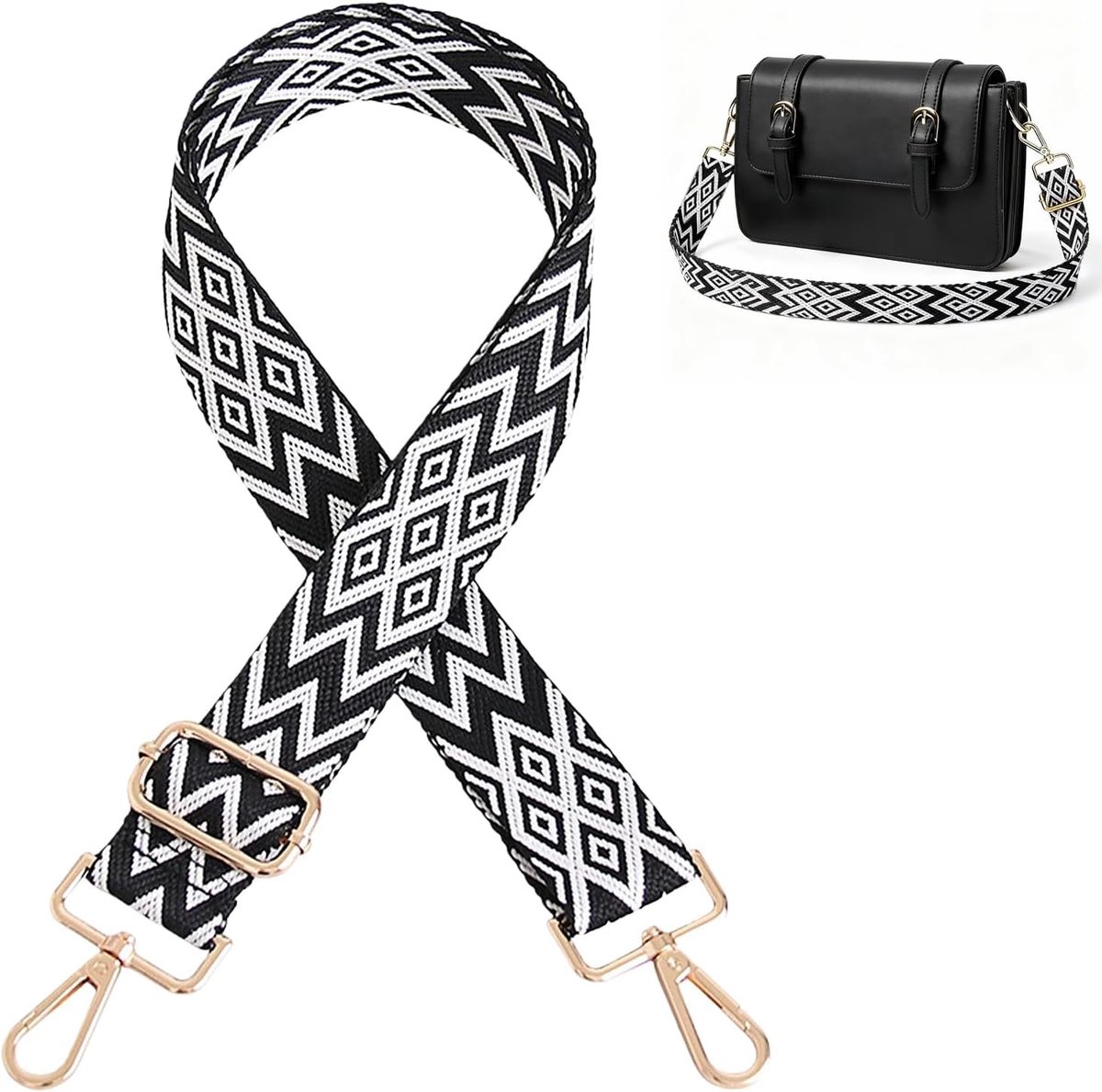 3,8 cm breed, in lengte verstelbaar, 75-130 cm, schouderriem voor tassen, verstelbare tasriem om te wisselen, tasriem, accessoires, draagriem voor schoudertas, draagtassen