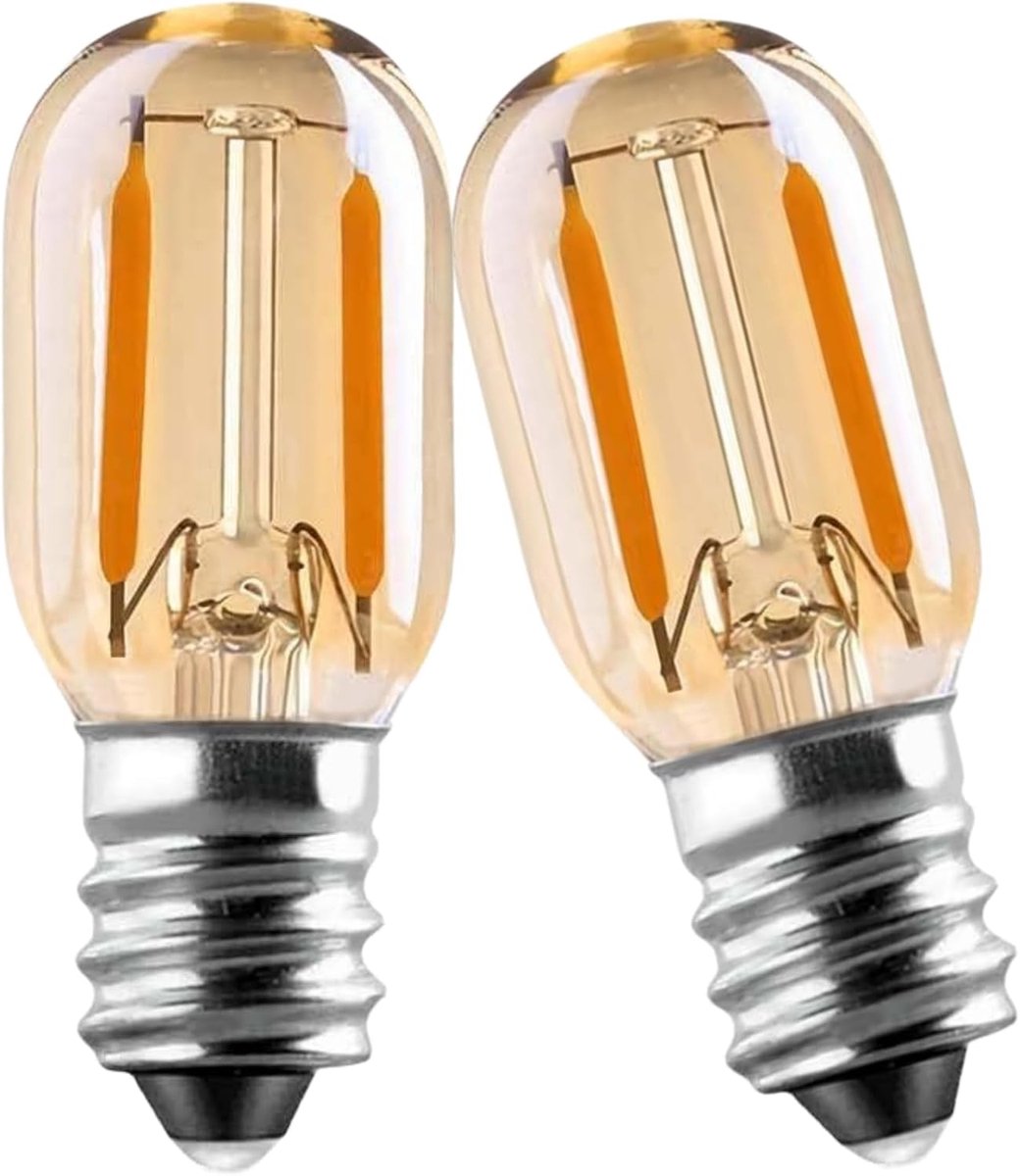 Gloeilamp E14 led warm wit 1W T22 vintage buizen nachtlampje koelkastlamp vervangt 10 watt gloeilampen equivalent, 2200 K niet dimbaar, verpakking van 2 stuks