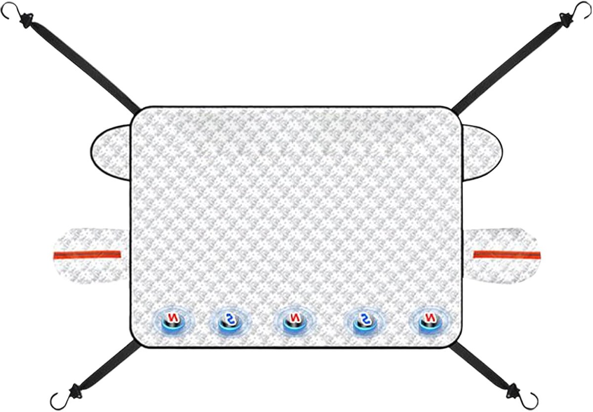 HisKes Anti vries deken auto - 116*160 cm - Zonnescherm Auto Voorruit - - Sneeuwbeschermer voor autoruit - Antivrieshoes voor voorruit - Sneeuwdeken - Voorruithoes - 5 magneten - 4 winddichte banden - Zilver