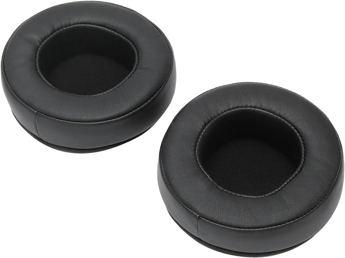 Size Hoofdtelefoon Oorkussen Vervanging Universele Oorkussens Ronde 80Mm Zwarte Spons, Kunstleer 2 Stuks 90Mm Oorkussen Stereo Headset Kussen Onderdelen
