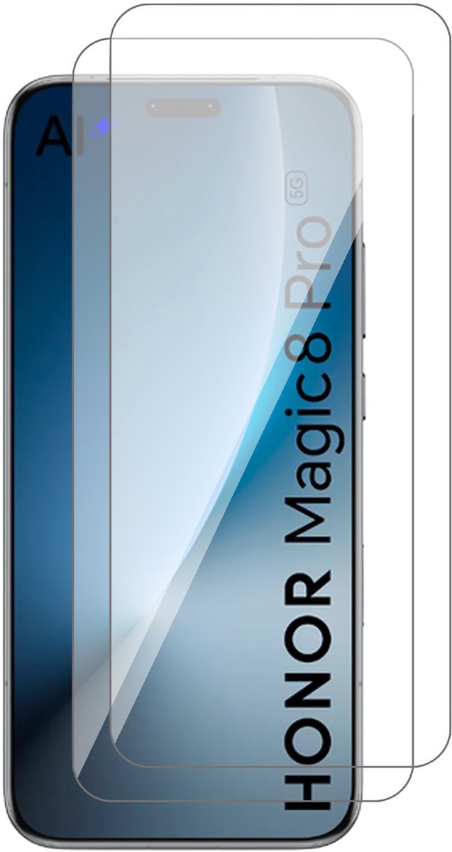 Screenprotector geschikt voor Honor Magic 8 Pro – 2 Stuks – UltraClear Gehard Glas – Case Friendly – 9H Krasbestendig