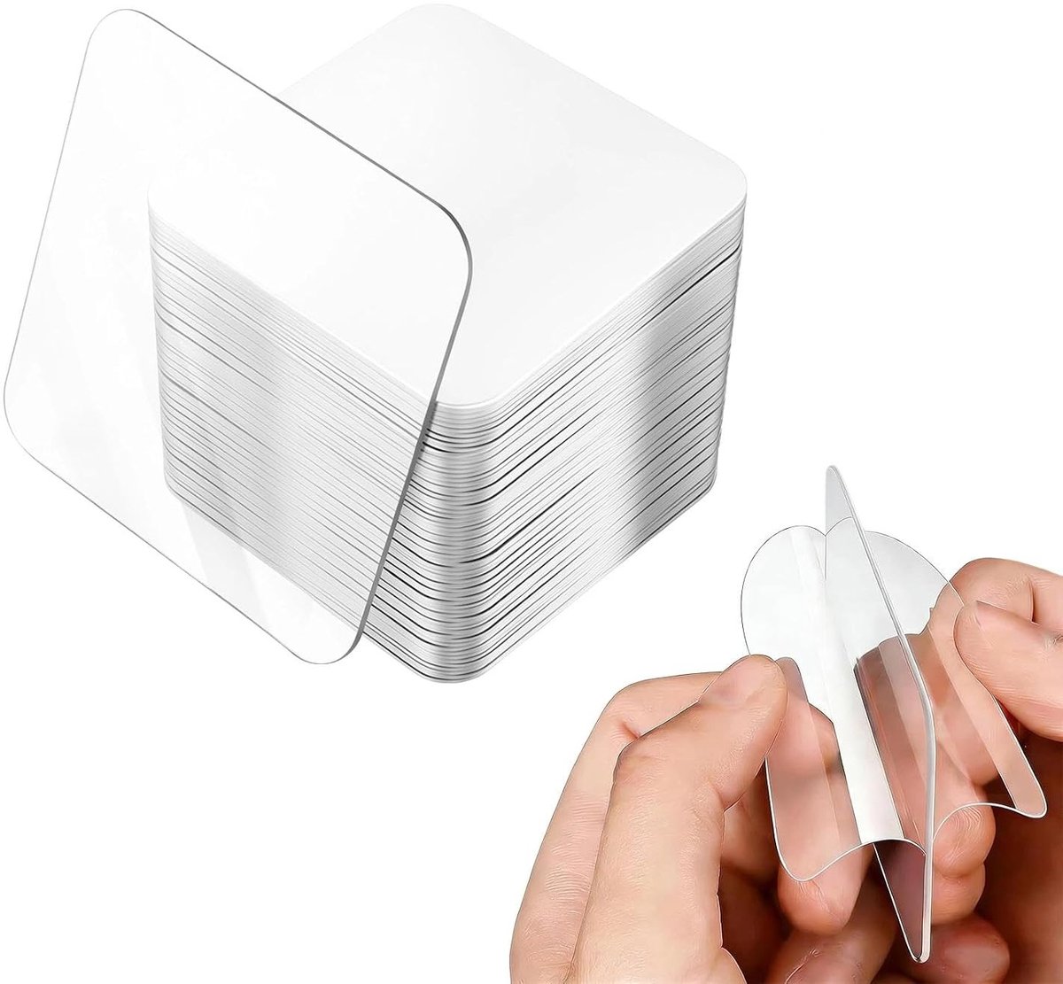 60 Stuks Nano-Plakband 6x6 cm, Sterke Hechting, Ideaal voor Knutselen, Reparaties en Creatieve Projecten