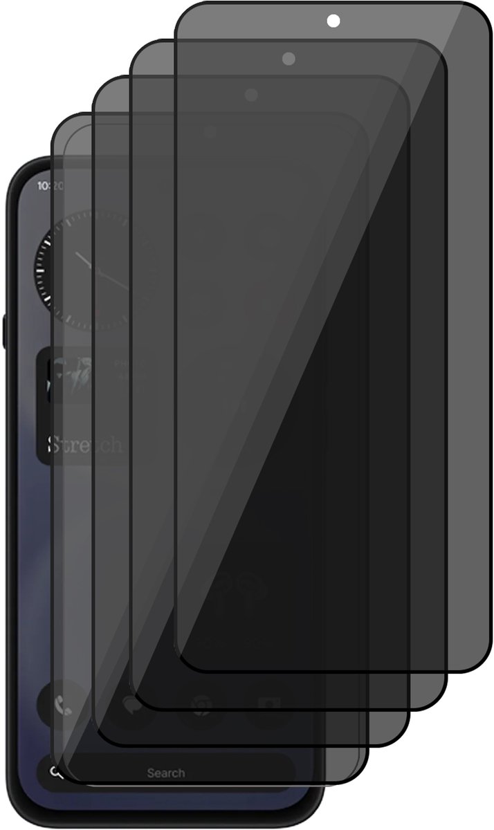 Privacy Screenprotector geschikt voor Nothing Phone 4b – 4 Stuks – Full Cover Gehard Glas – Anti Inkijk – Privacy Filter