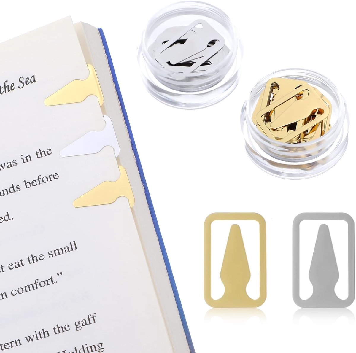100 Stuks Boeklijnmarkeerders, Metalen Boekenleggers in Goud/Zilver, Ideaal voor Studenten en Lezers, Perfecte Boek Marker Clips en Invoervoorzieningen