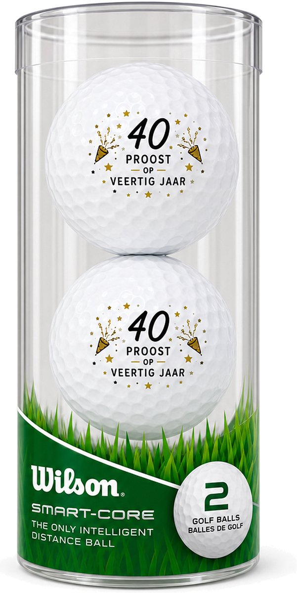 Golfballen 40 Jaar - Verjaardag Golf Cadeau - 2 stuks - Wilson - Golfbal met Opdruk van Wilson — afbeelding 2