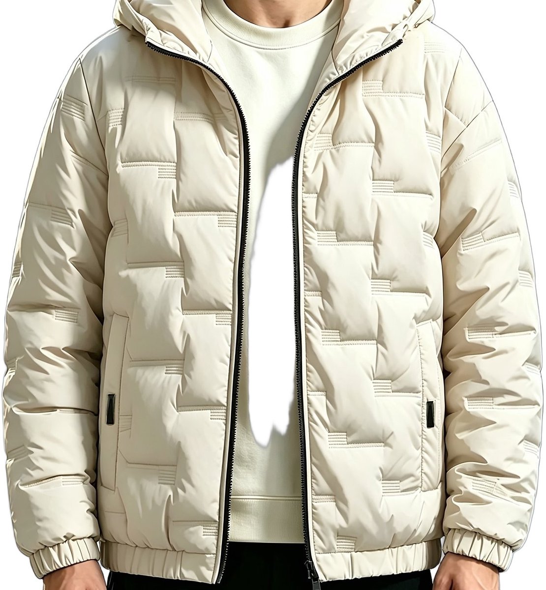 Currero Winterjas Parka Heren Lange Jas Mannen Wintermantel Overjas Gewatteerd Waterdicht Winter Stijlvol Mantel Volwassen Beige