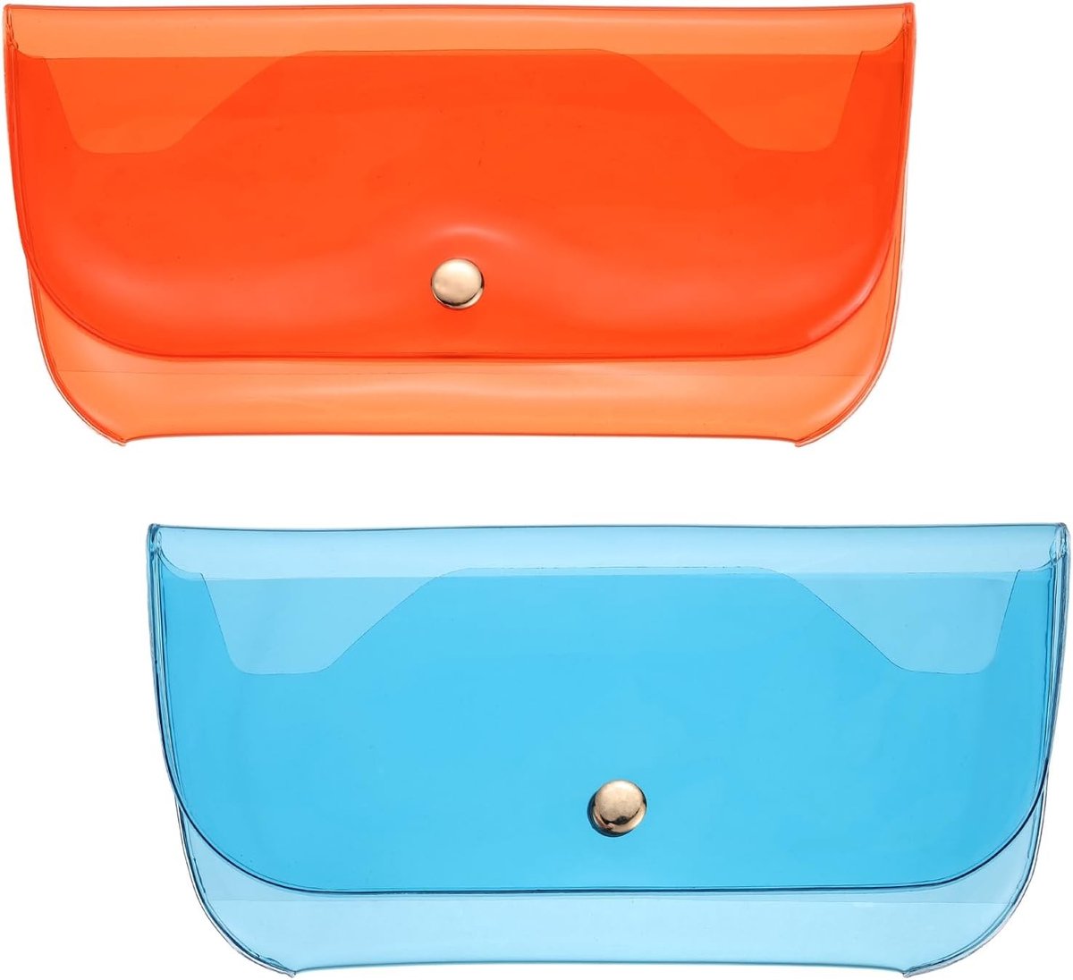 Transparante Brilhouder, Hard Shell Organizer voor Zonnebrillen en Brillen - 2 Pack (Blauw/Oranje) - Bescherming en Opberging voor Dames en Heren