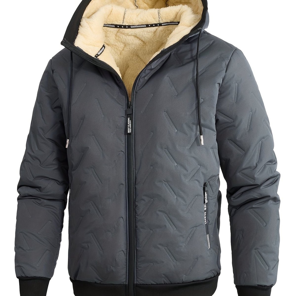 Currero Winterjas Parka Heren Lange Jas Mannen Wintermantel Overjas Gewatteerd Waterdicht Winter Stijlvol Mantel Volwassen Leigrijs