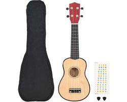 vidaXL - Ukuleleset - met - tas - voor - kinderen - sopraan - 21'' - lichthoutkleurig