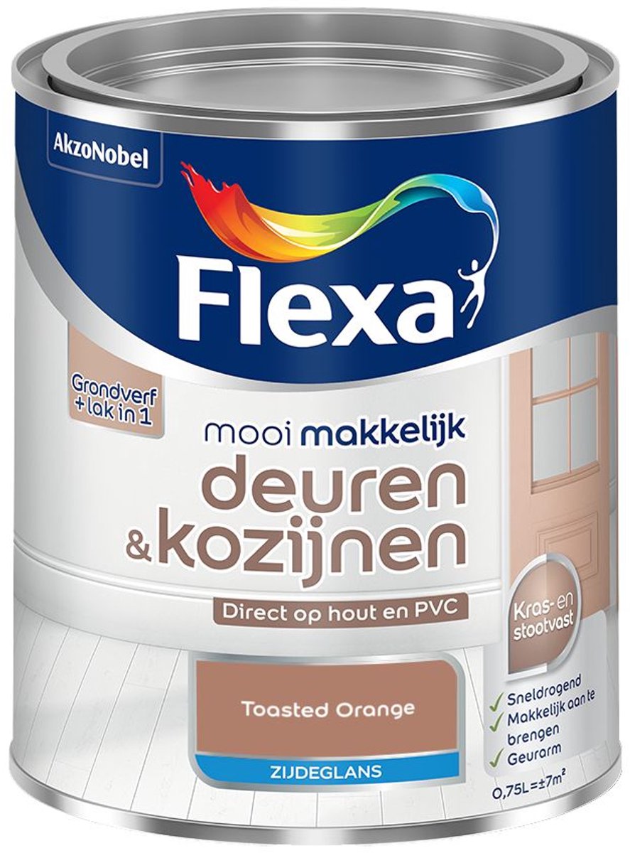 Flexa - Mooi Makkelijk Deuren & Kozijnen Zijdeglans - Toasted Orange - 750 Ml - Kleur Van Het Jaar 2027