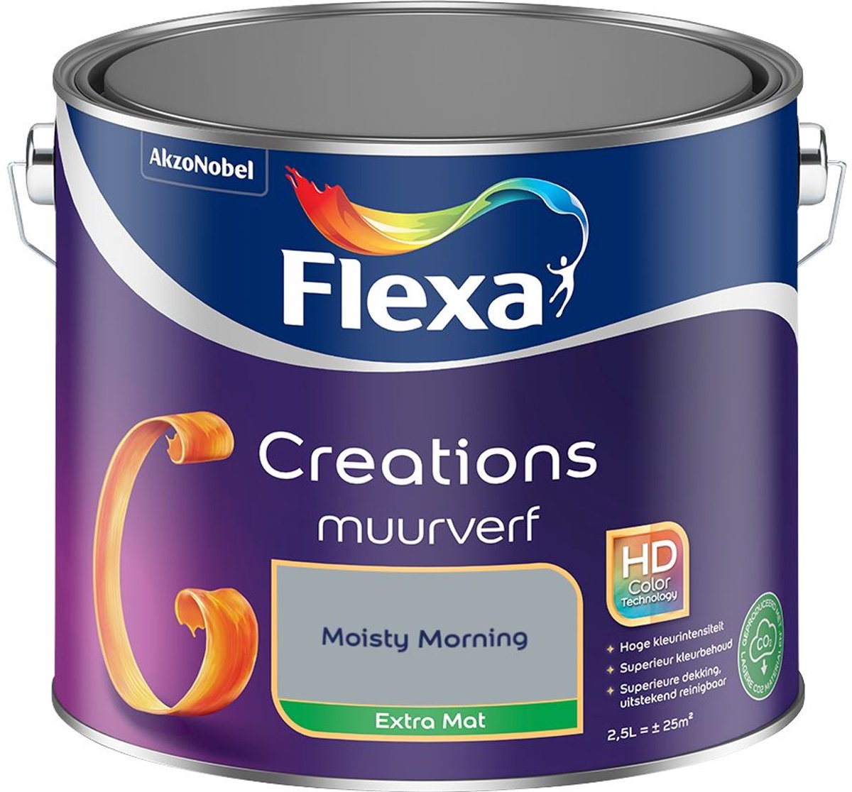 Flexa - Creations Muurverf Extra Mat - Moisty Morning - 2,5 L - Kleur Van Het Jaar 2027