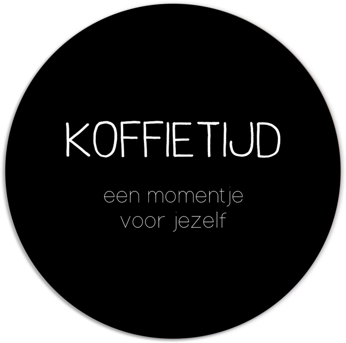 Label2X - Muurcirkel koffietijd zwart - Ø 50 cm - Forex - Multicolor - Wandcirkel - Rond Schilderij - Muurdecoratie Cirkel - Wandecoratie rond - Decoratie voor woonkamer of slaapkamer