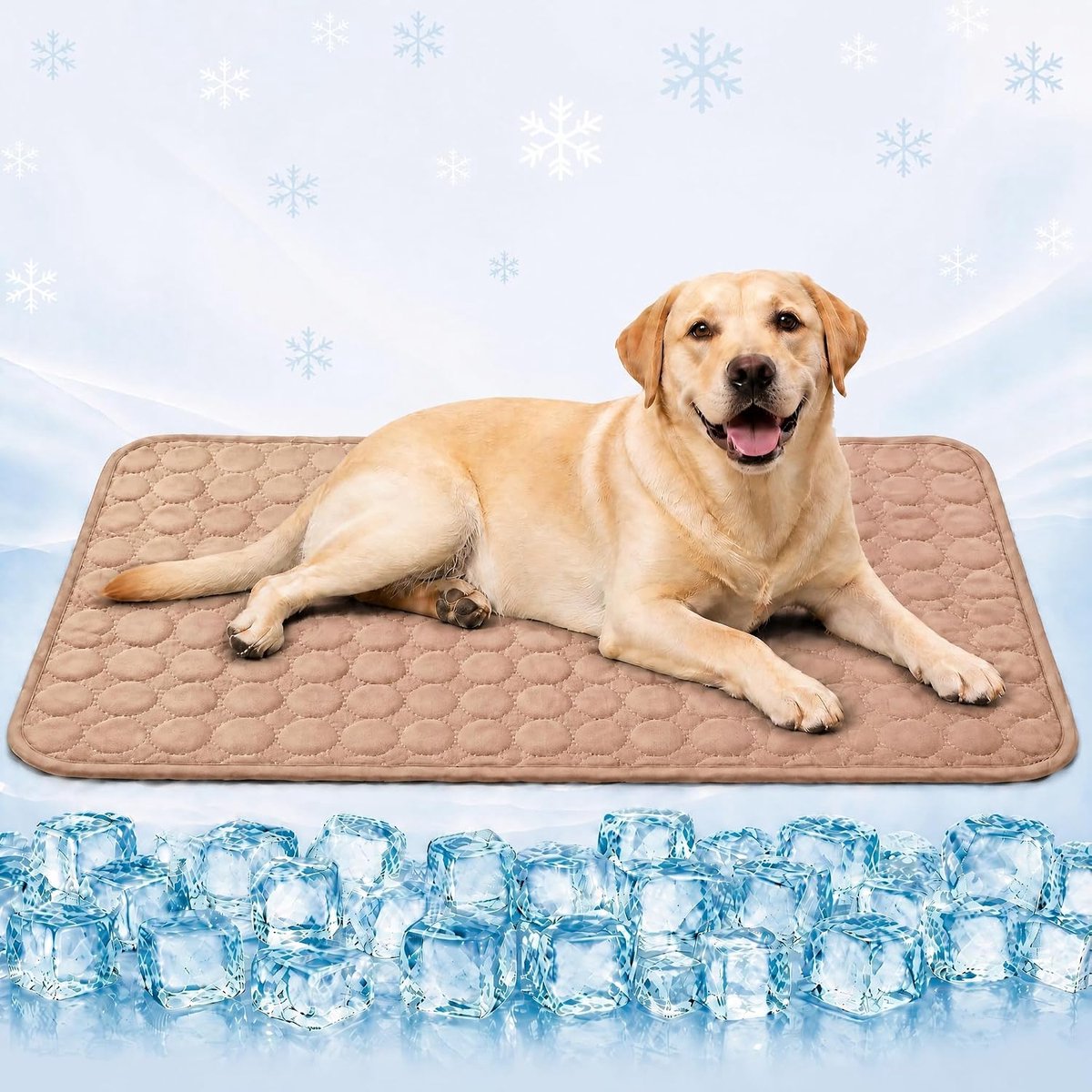 Koelmat Voor Hond & Kat (XL,100x70cm) - Zelfkoelend Zonder Gel - Ademend - Wasbaar & Antislip - Thuis, Auto & Reizen - Duurzaam & Krasbestendig