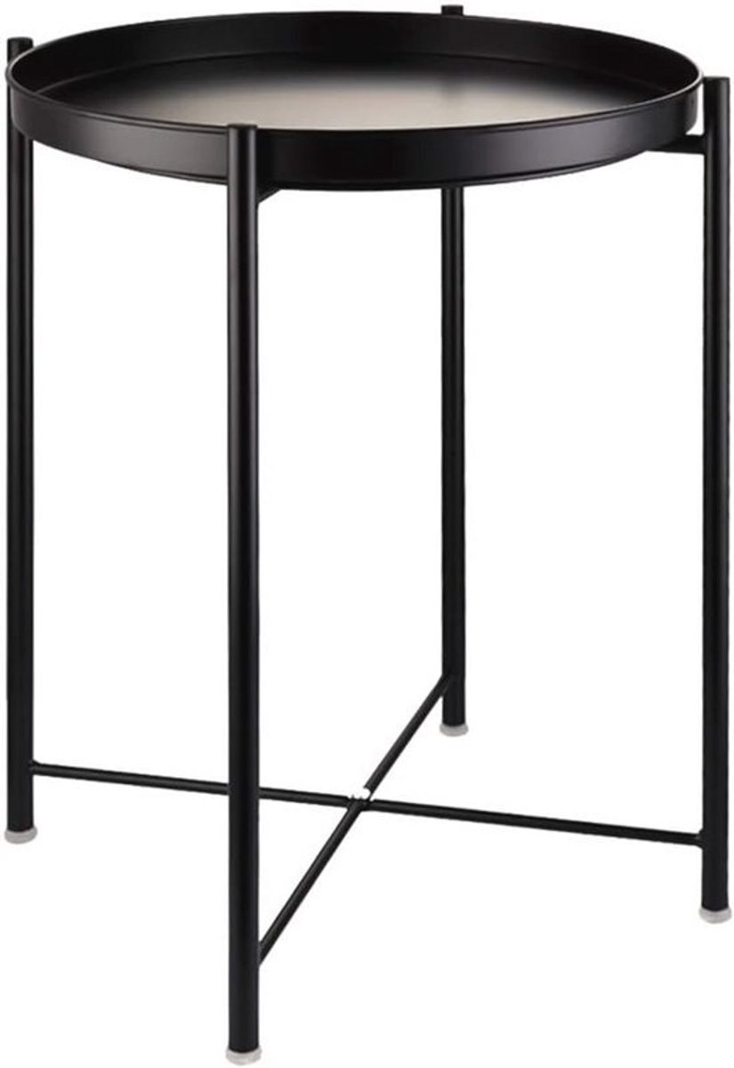 Opvouwbare Metalen Bijzettafel met Afneembaar Dienblad - Waterdichte Salontafel voor Woonkamer, Slaapkamer, Balkon en Kantoor