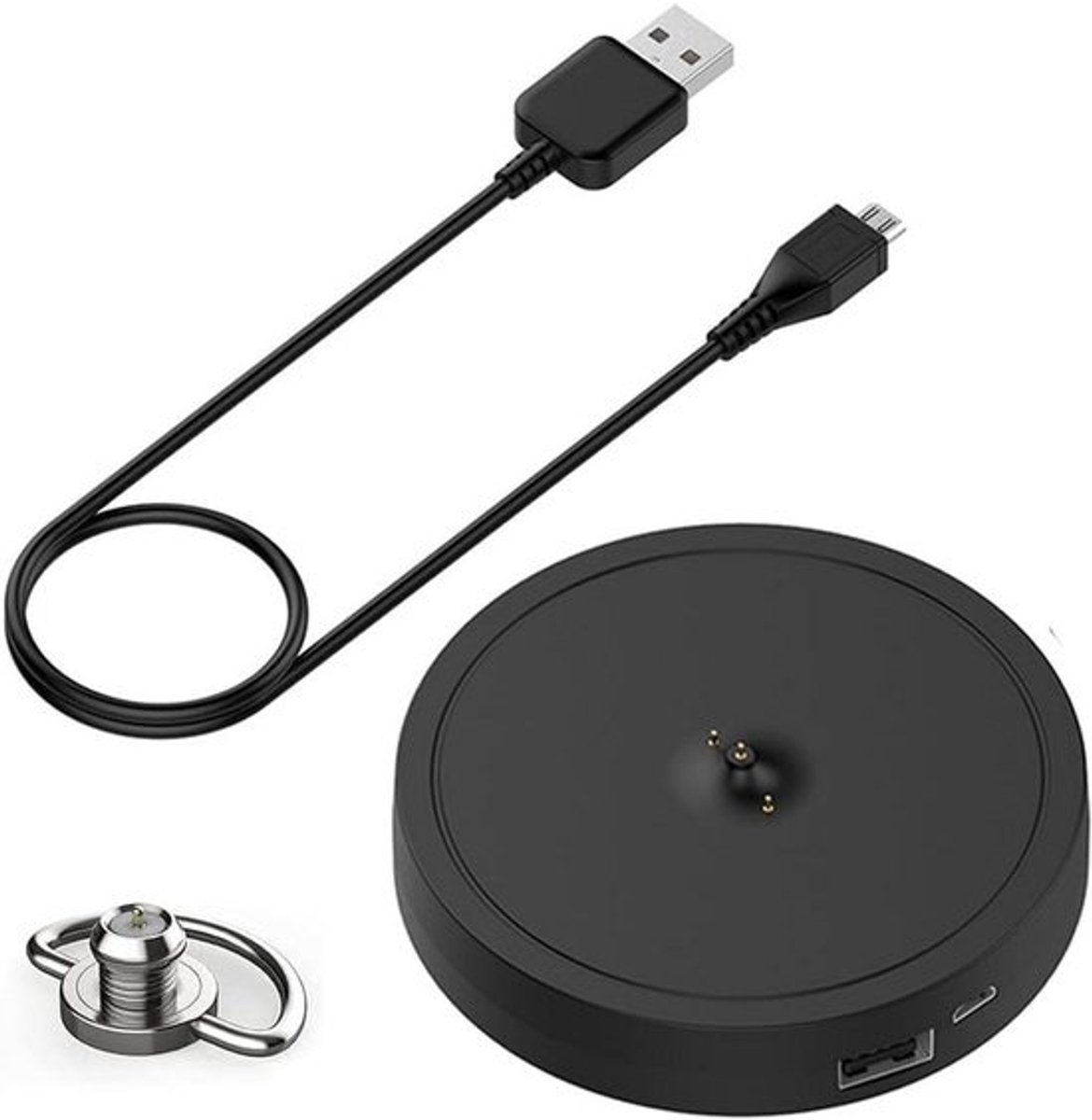 Oplaadstation voor Bluetooth-luidsprekers met USB-poort en extra kabel