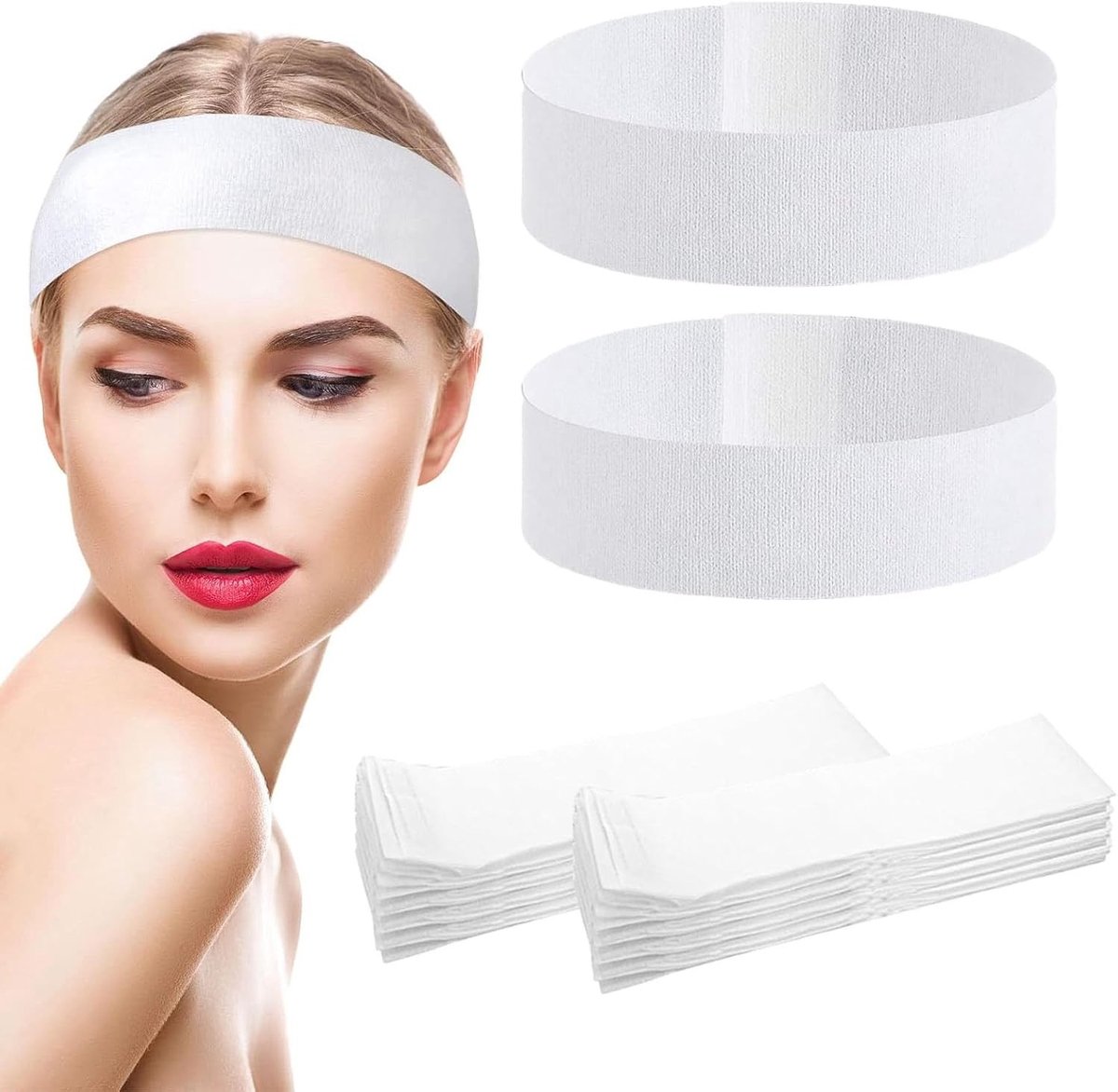 30 Stuks Wegwerp Spa Gezichtsband, Verstelbare Make-up Band voor Vrouwen, Ideaal voor Huidverzorging en Reiniging