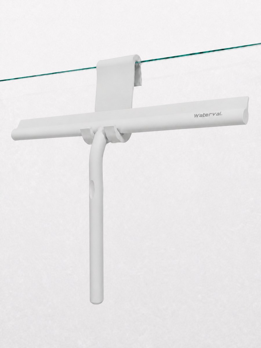 Waterval Douchewisser XL - 33 cm - Siliconen - Lichtgrijs - Inclusief Ophanghaak