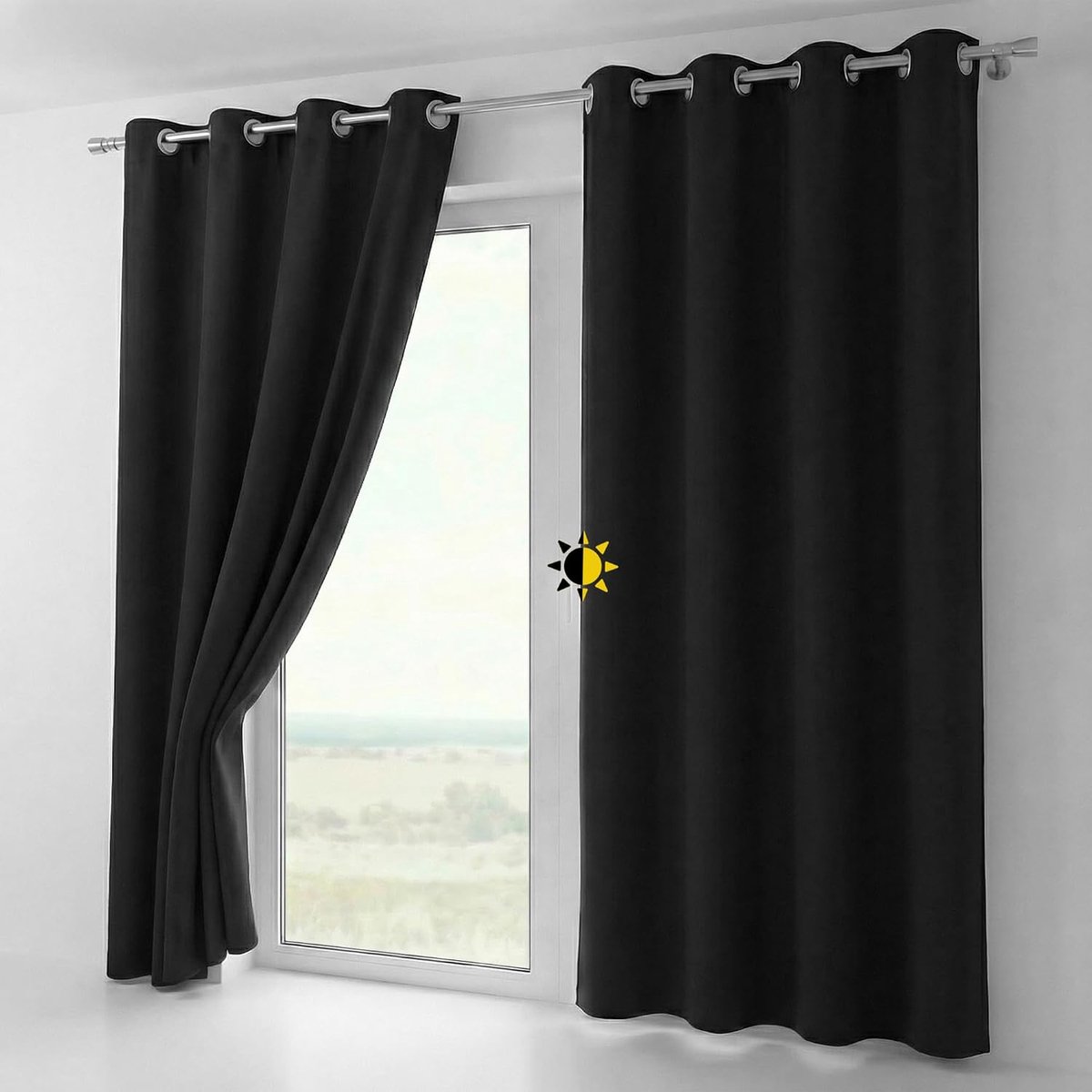 Verduisteringsgordijn 140x245 cm - zwart - ondoorzichtig - ideaal voor een donkere slaapkamer - ShopVlot