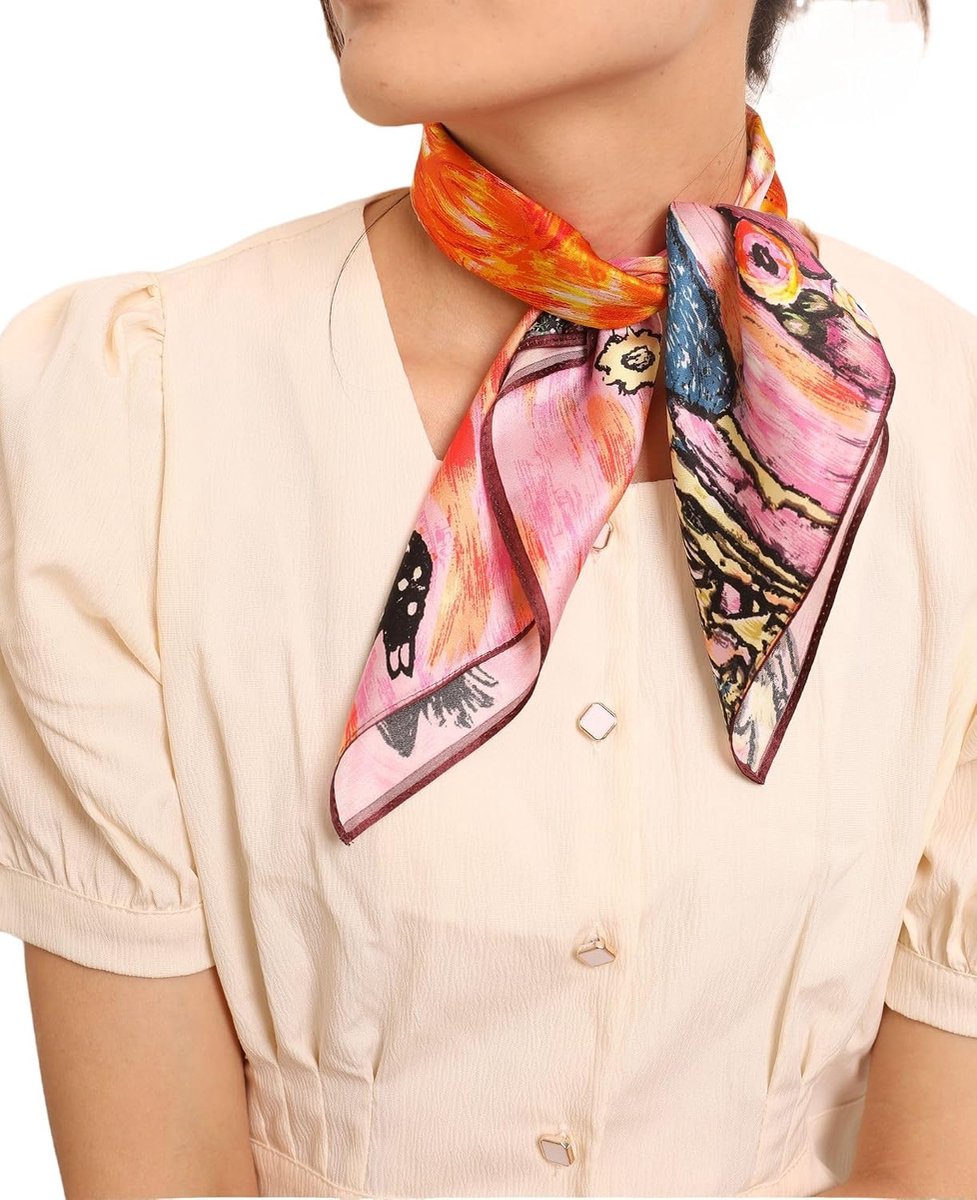 Dames lichte zijden sjaal Bandana schilderkunst art prints
