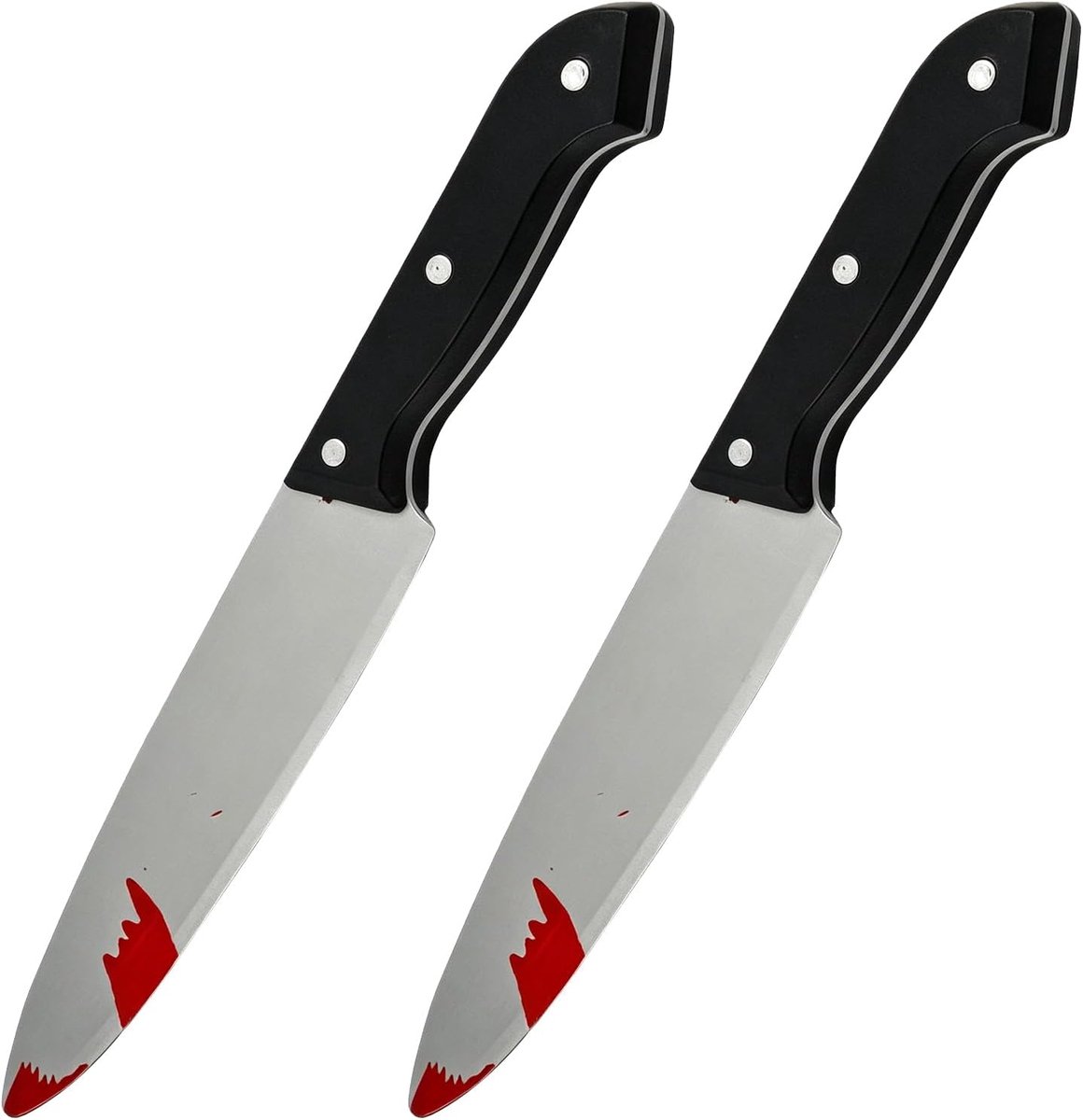 2 stuks nep-Halloween-messen, accessoire voor Halloween-kostuums, bloederig Halloween-mes als rekwisiet