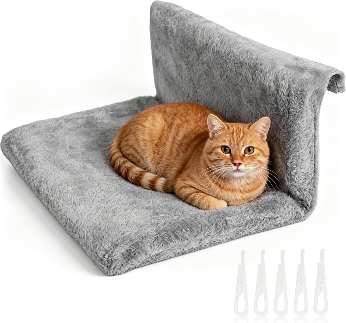 Raamligstoel, raamligstoel voor katten, kattenbed, raam, 45 x 30 x 24 cm (grijs)