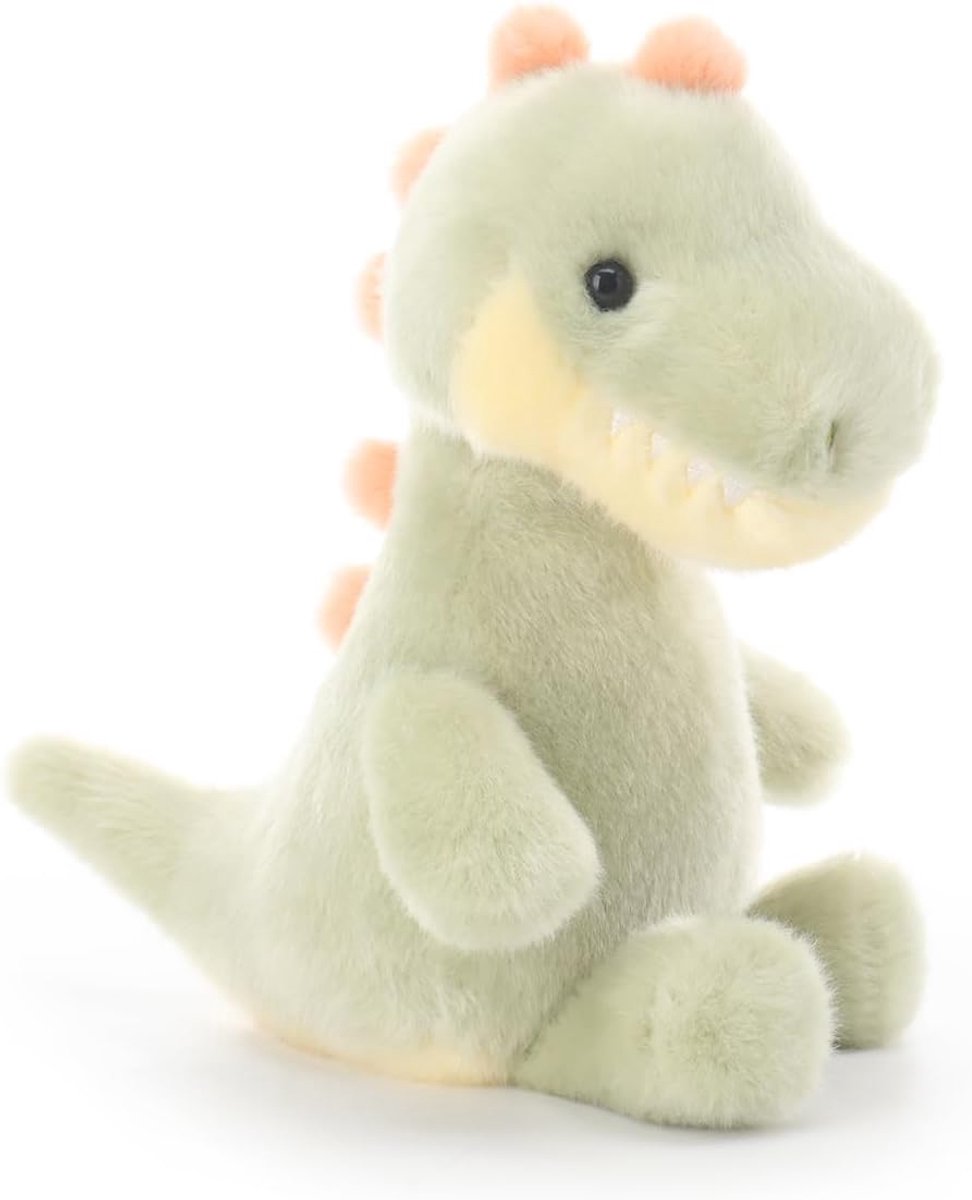 Lamb Giganotosaurus dinosaurus pluche dieren met lange hals voor kinderen, zacht schattig knuffeldier voor baby's, meisjes en jongens, groen, 19 cm