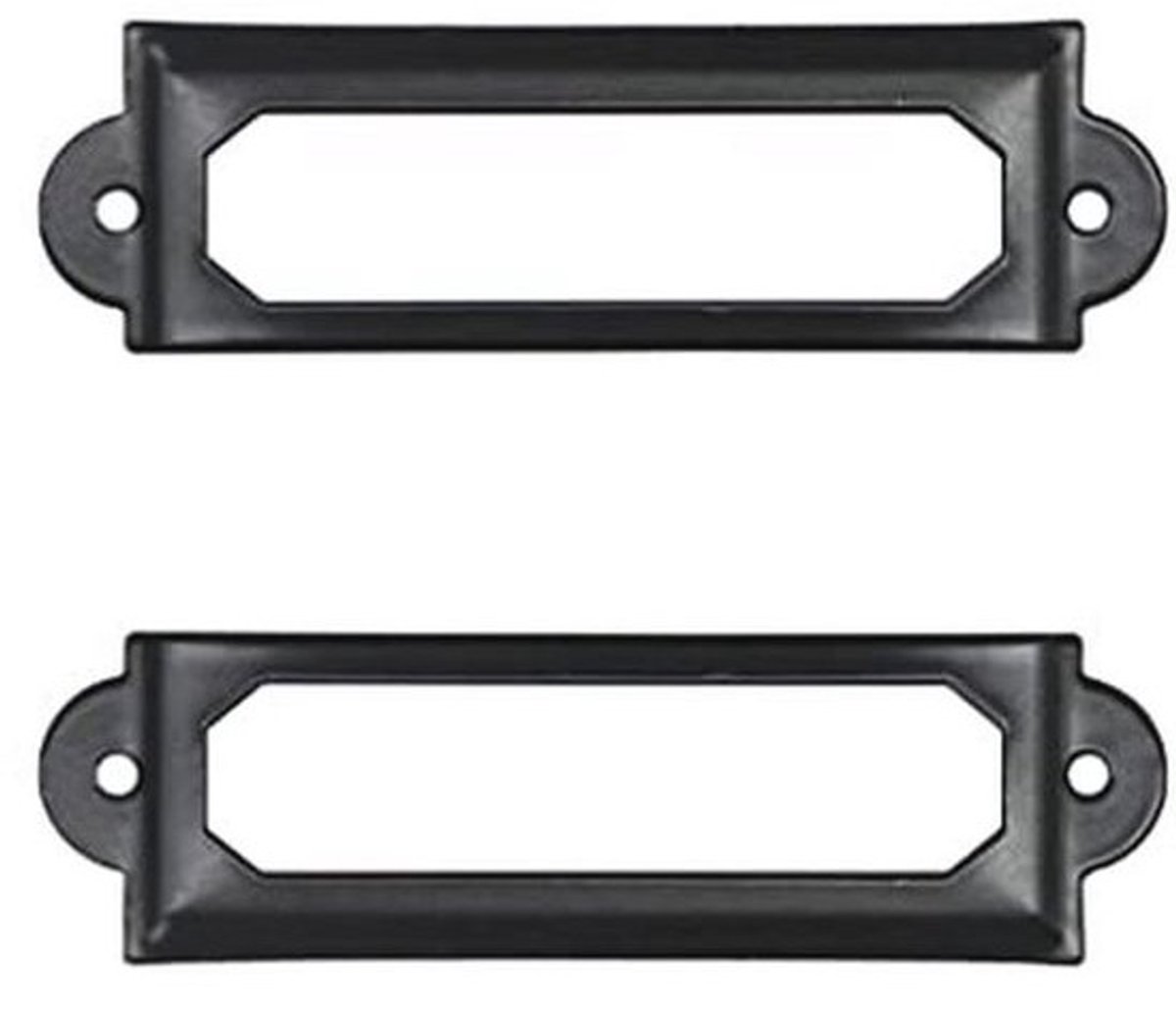 40 Stuks Zwarte Metalen Labelhouders voor Kantoor en Bibliotheek - 60mm x 17mm