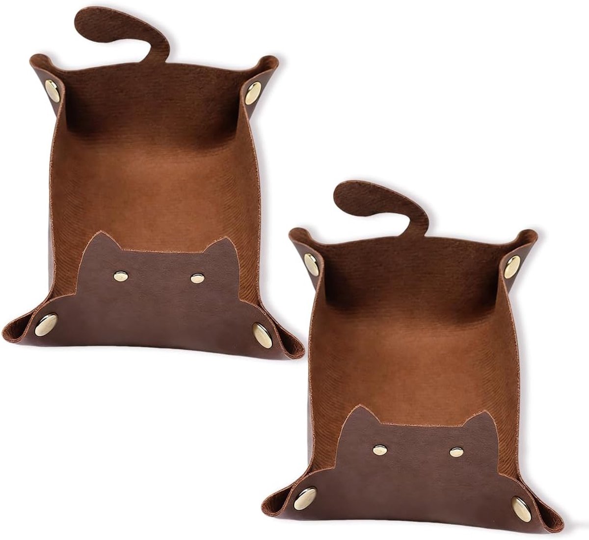 2 Stuks Dobbelsteen Tray met Katten Motief, DND Accessoires Dobbelsteen Onderlegger, Dobbelsteen Schaal, Dice Tray, Dobbelsteen Bord Opvouwbaar, Met Een Set Van DND Dobbelstenen