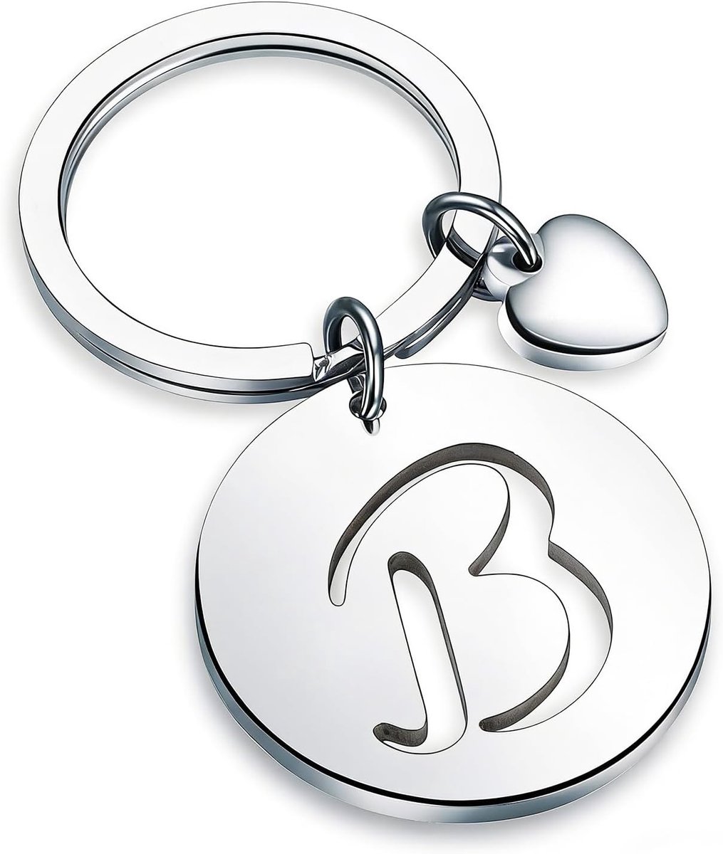 Sleutelhanger met initiële letters, gepersonaliseerde sleutelhangers, origineel cadeau voor dames en heren, collega's, werk, afscheidscadeau