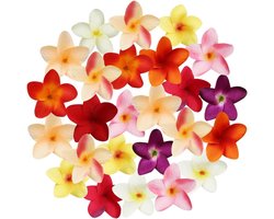 Gemengde kleur kunstmatige plumeria bloemen - 50 stuks 60mm levensechte zijden bloemen voor DIY ambachten, bruiloften en decoratie