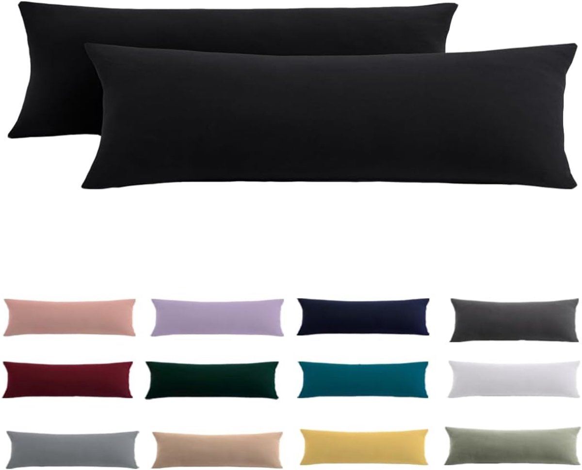 SP® Zijslaapkussen - Kussenovertrekken - Zijslaper Kussenhoes - Zwart - 145cm x 40cm x 15cm
