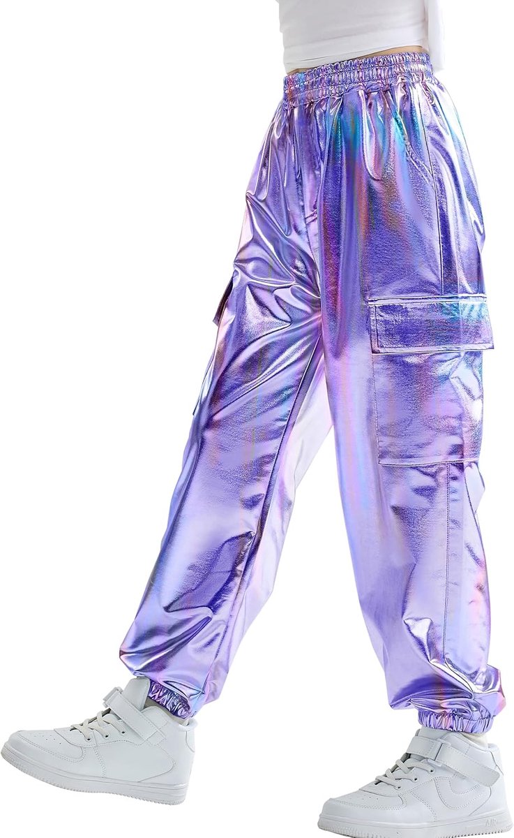 Hiphopbroek voor meisjes, cargobroek met stretch voor jongens, joggers, streetwear en dans