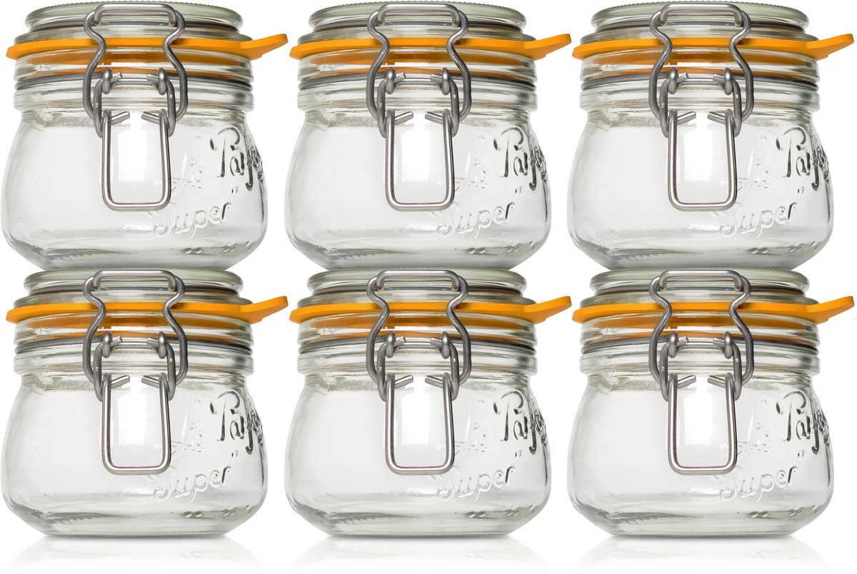 Le Parfait 250ml Weckpotten Set (6x 250ml) | OP=OP VOORDEELSET | 6 Weckpotten van 250 ML | Premium A-kwaliteit | Robuust en Voedselveilig | Ideaal als voorraadpot, inmaakpot of conserveerpot | Made in France