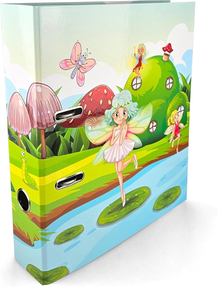 Design Folder Fairy A4 70mm met 2 Ringen voor Kantoor, School en Thuis - Documentenmap van Karton en Plastic