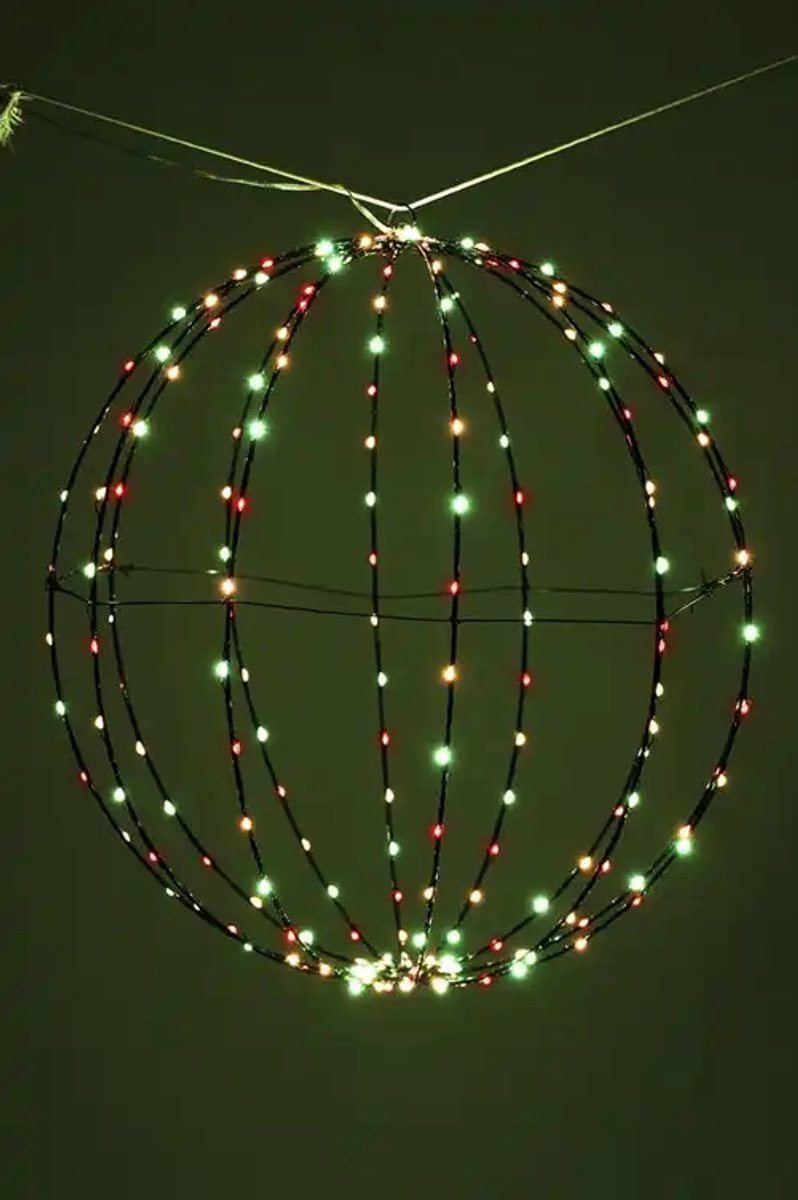 verlichte bol 30 cm rood/geel/groen