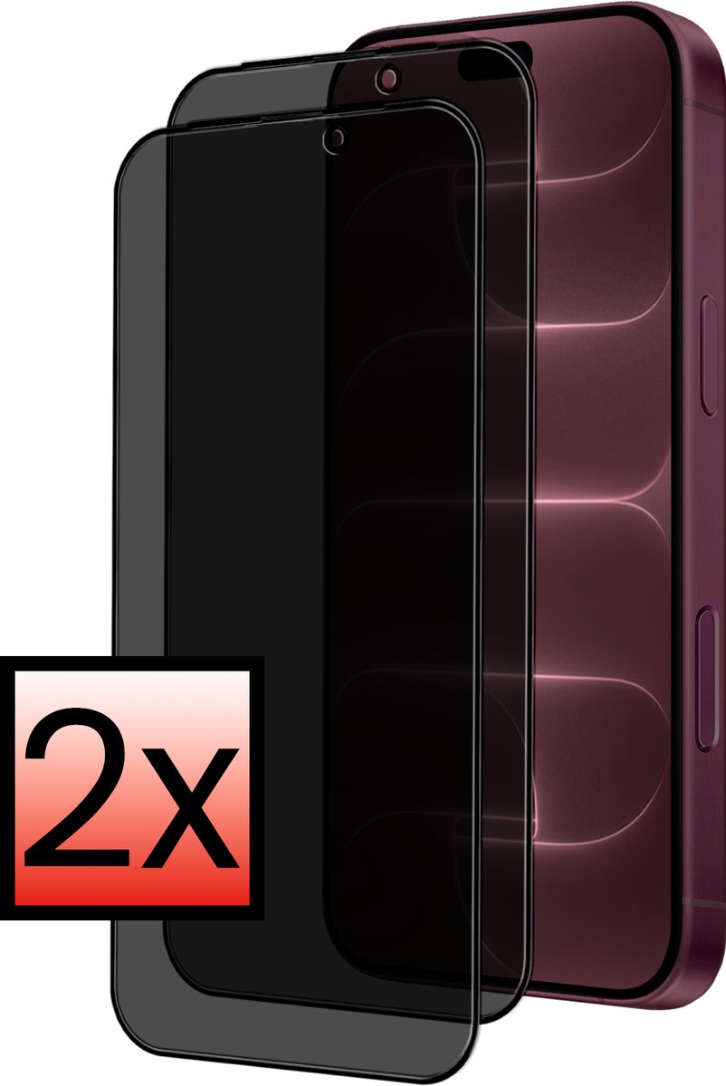 Screenprotector - 2 Stuks - Geschikt voor Apple iPhone 18 Pro - Privacy Filter - Beschermglas - Gehard Glas - Tempered Glass - Screen Protector - Anti Spy - Full Display Cover