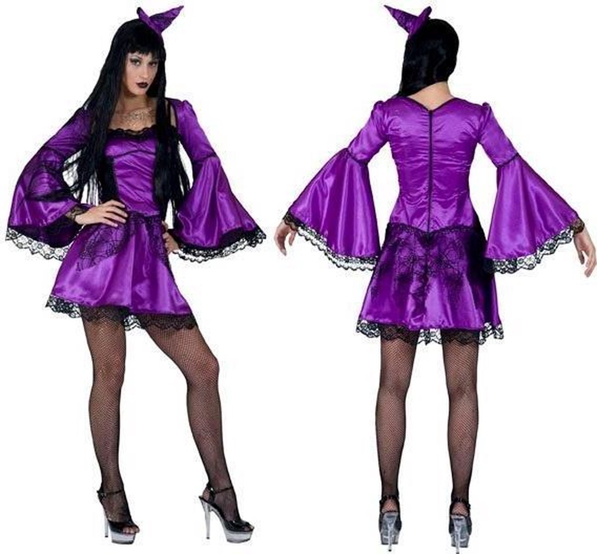 sexy heks Purpella - met mini hoedje - maat 36/38